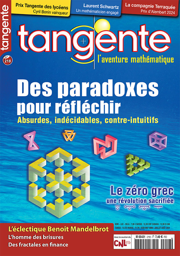 Couverture du livre Tangente 218 - Des paradoxes pour réflechir