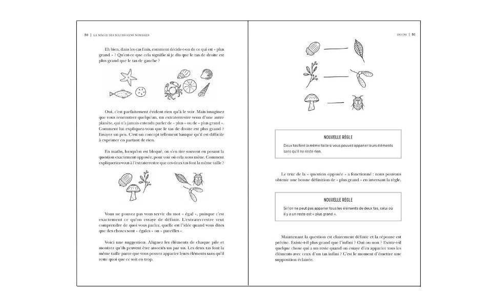 Dos du livre La Magie des maths sans nombres (2022)