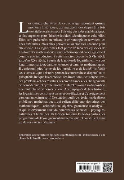 Dos du livre Histoires de logarithmes