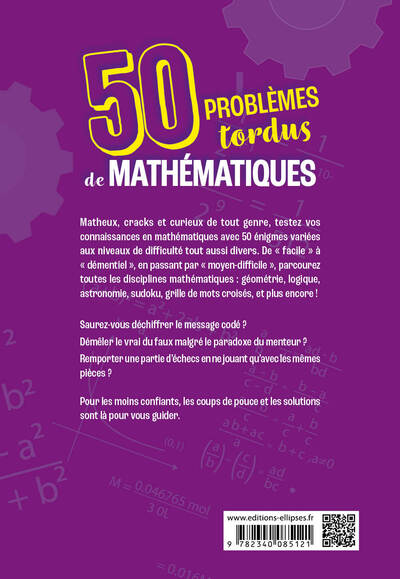 Dos du livre 50 problèmes tordus de mathématiques