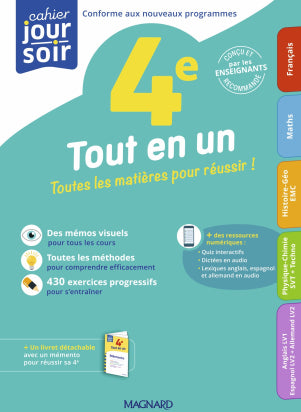 Cahier du jour, cahier du soir (Tout en un 4ème)