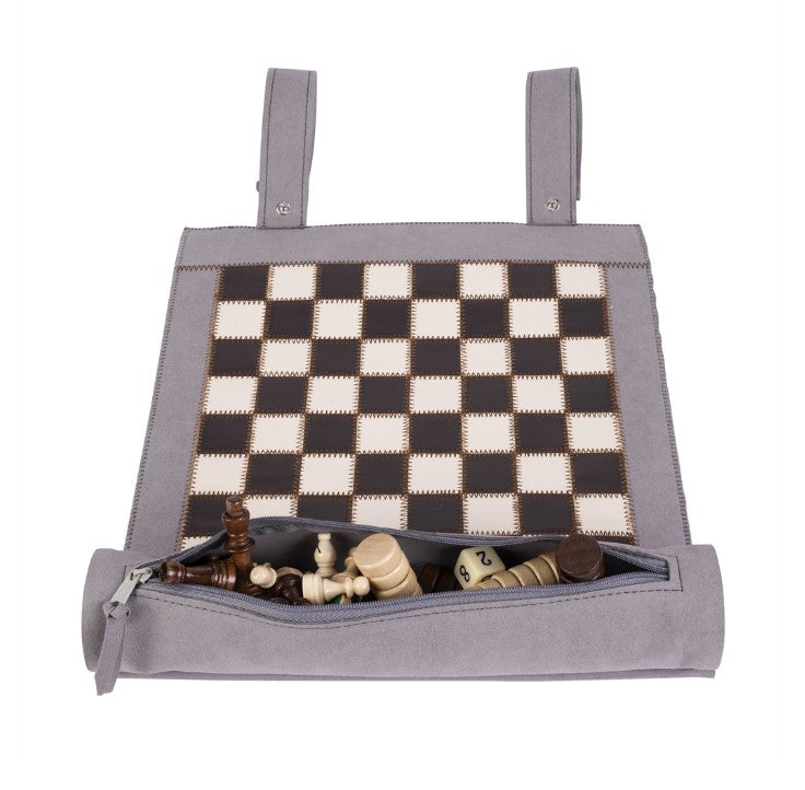 ECHECS BACKGAMMON ROULE GRIS