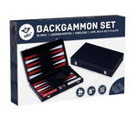 BACKGAM CUIR VEGAN BLEU 38CM