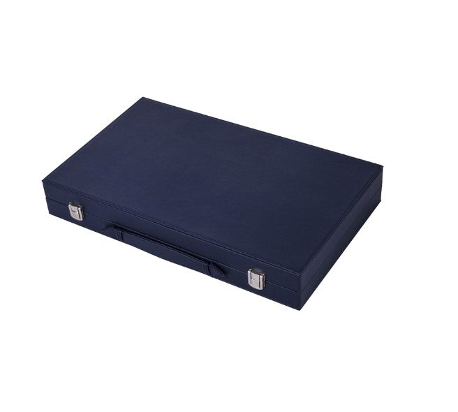 BACKGAM CUIR VEGAN BLEU 38CM