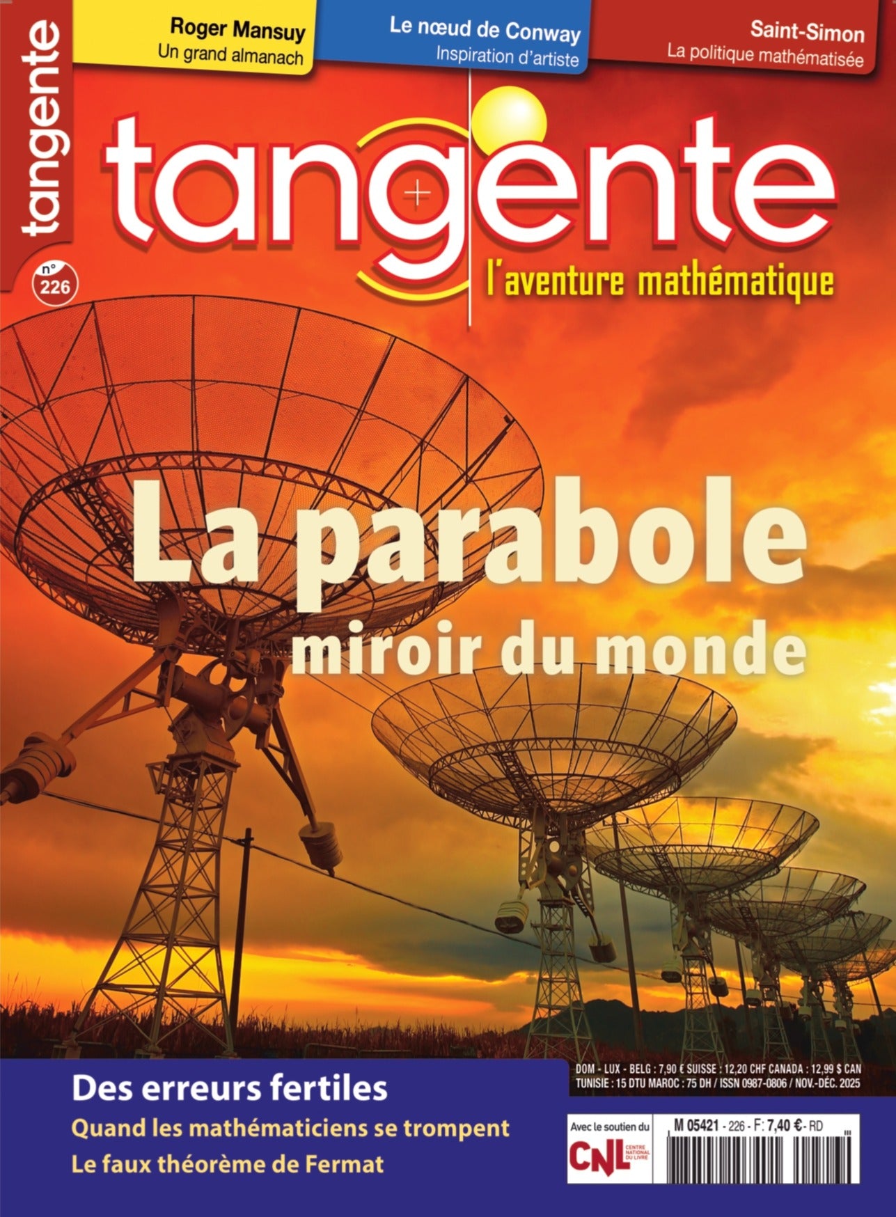 Couverture du livre Tangente 226 - La parabole, miroir du monde