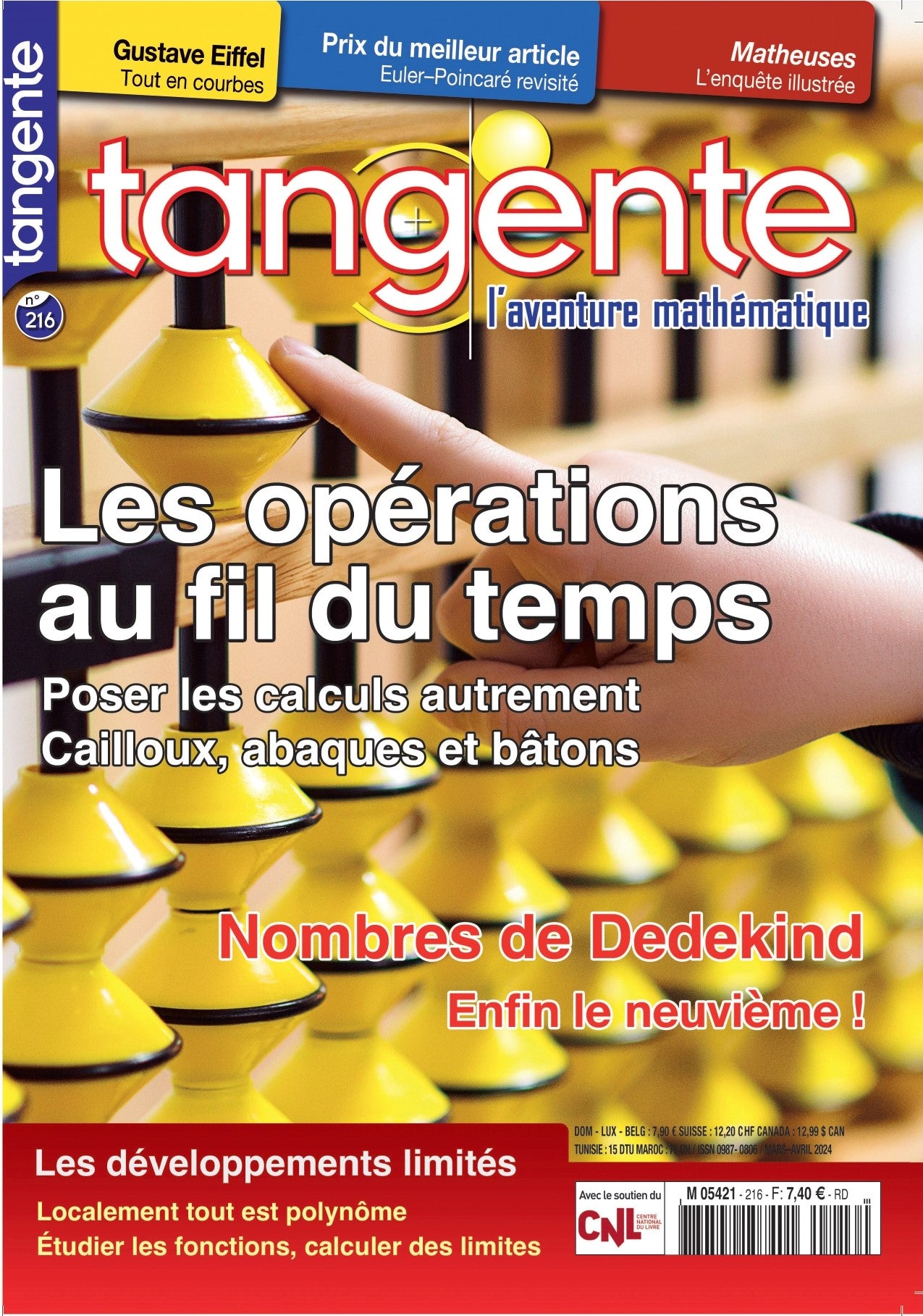 Couverture du magazine Numéro 216 Tangente magazine - Les opérations au fil du temps