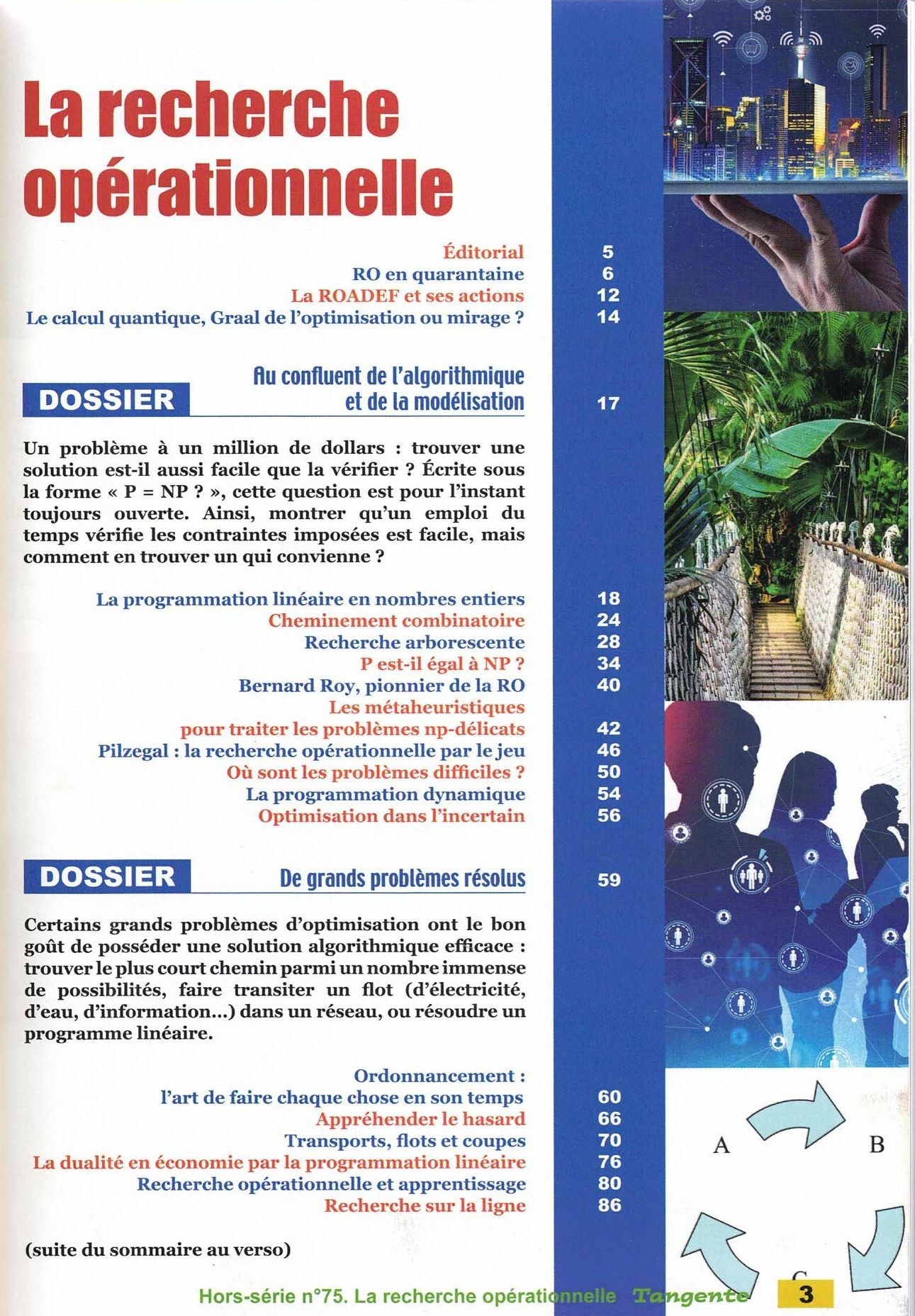 Sommaire du magazine Bib 75 / Recherche opérationnelle