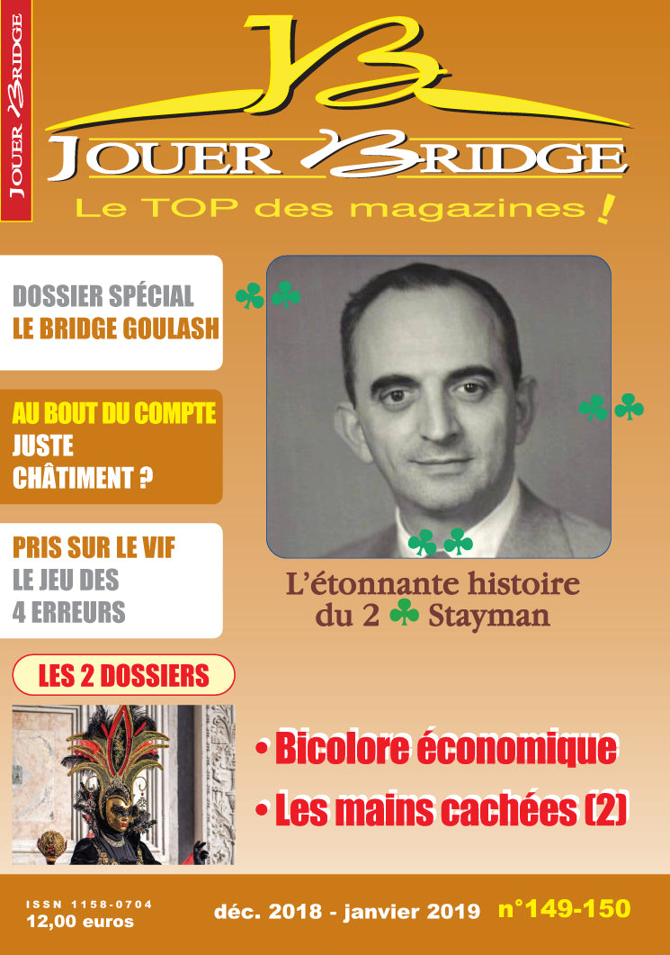 Couverture du magazine Numéro 149/150 Jouer Bridge -   Bicolore économique