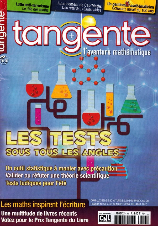 Couverture du magazine Numéro 165 Tangente magazine - Les tests sous tous les angles