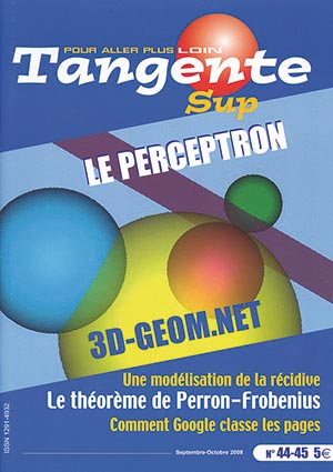 Couverture du magazine Tangente Sup 44/45 - Le Perceptron