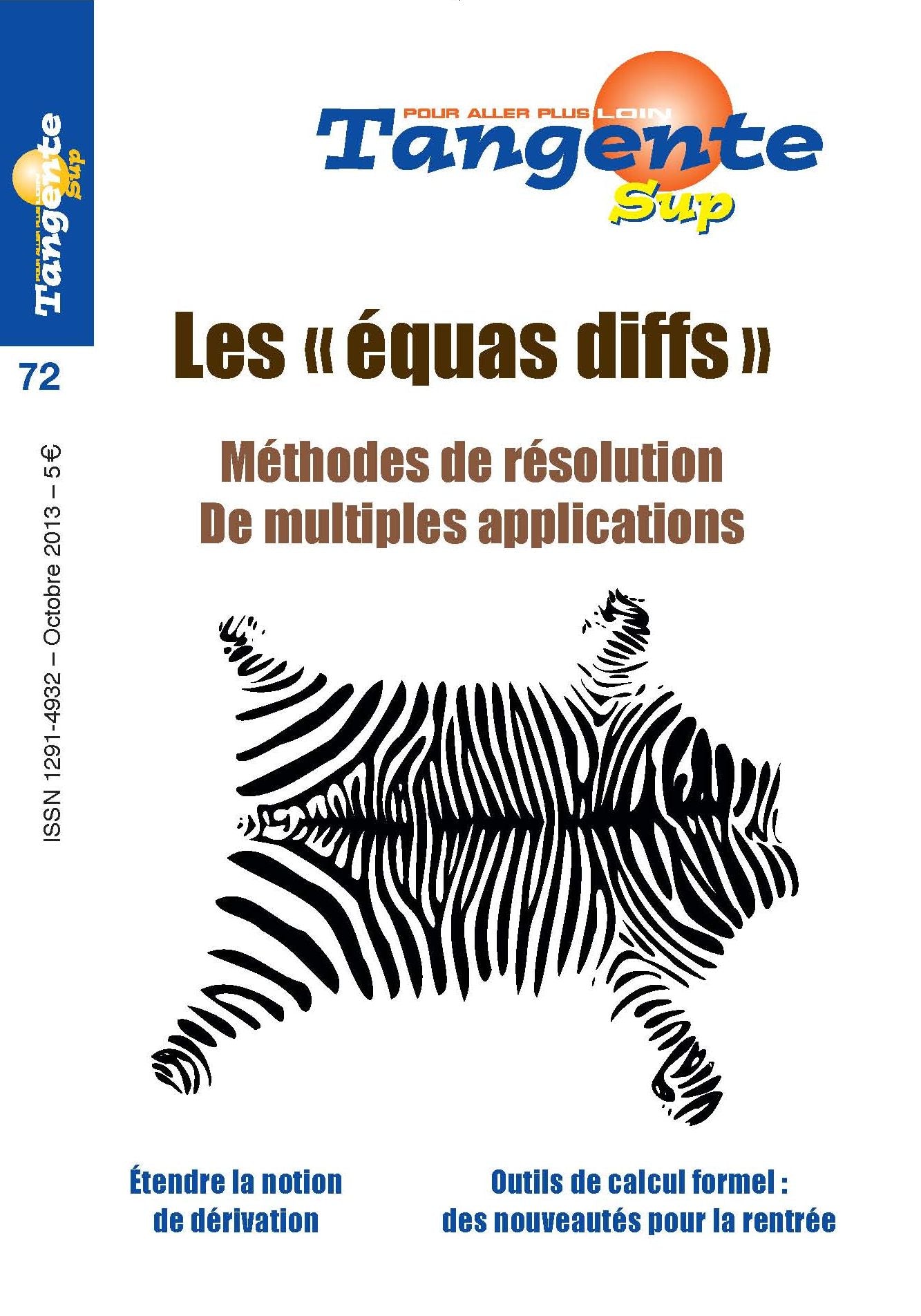 Couverture du magazine Tangente Sup 72 - Équations différentielles