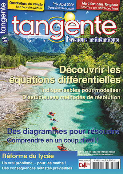 Couverture du magazine Numéro 205 Tangente magazine - Découvrir les équations différentielles
