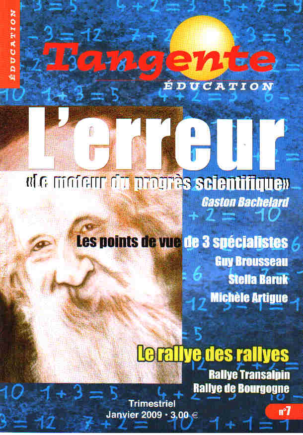 Couverture du magazine Numéro 7 Tangente éducation -  l'erreur « le moteur du progrès scientifique »