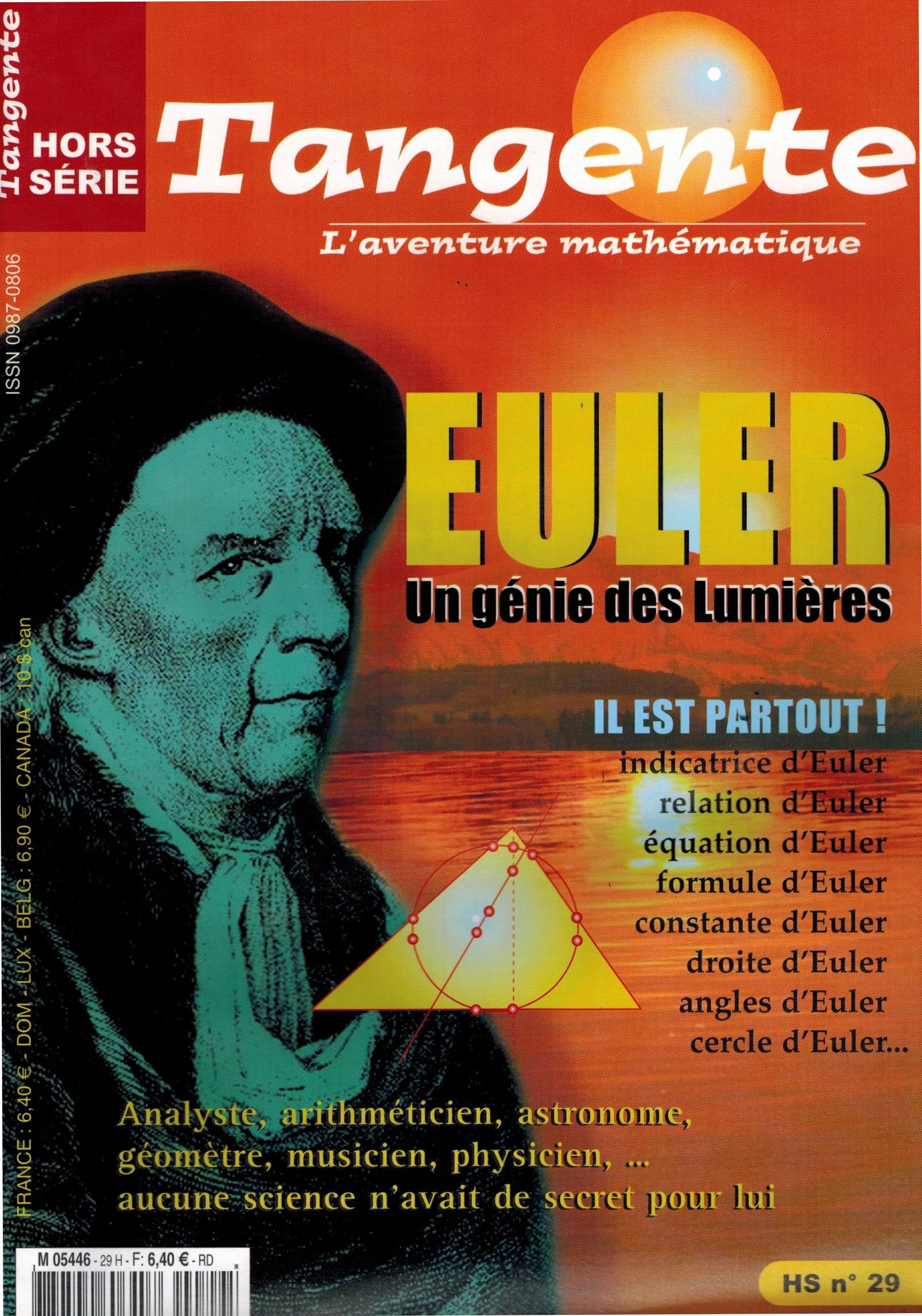 Couverture du magazine Tangente Hors-Série Thématique 29 - Euler