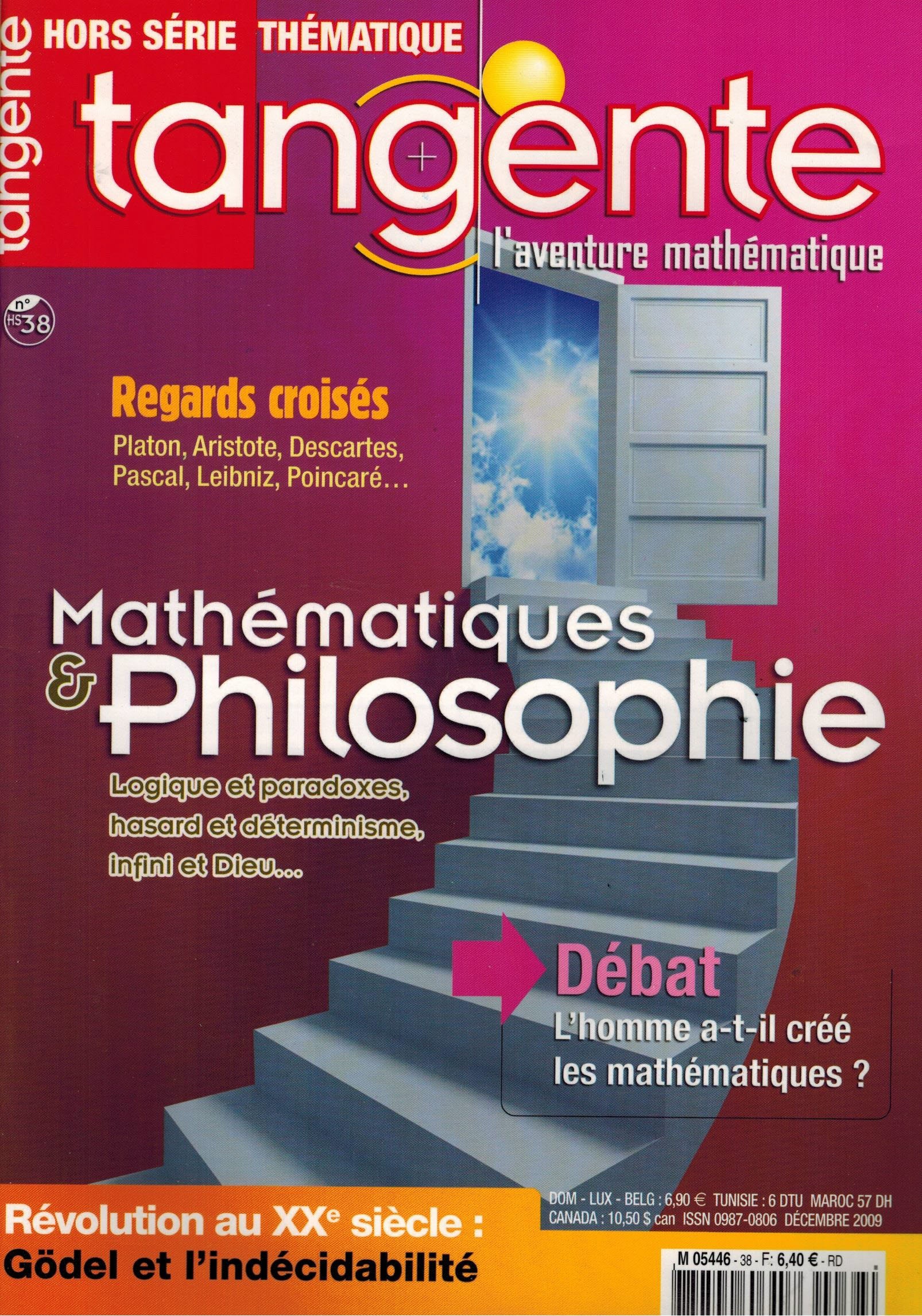 Couverture du magazine Tangente Hors-Série Thématique 38 - Maths et Philosophie