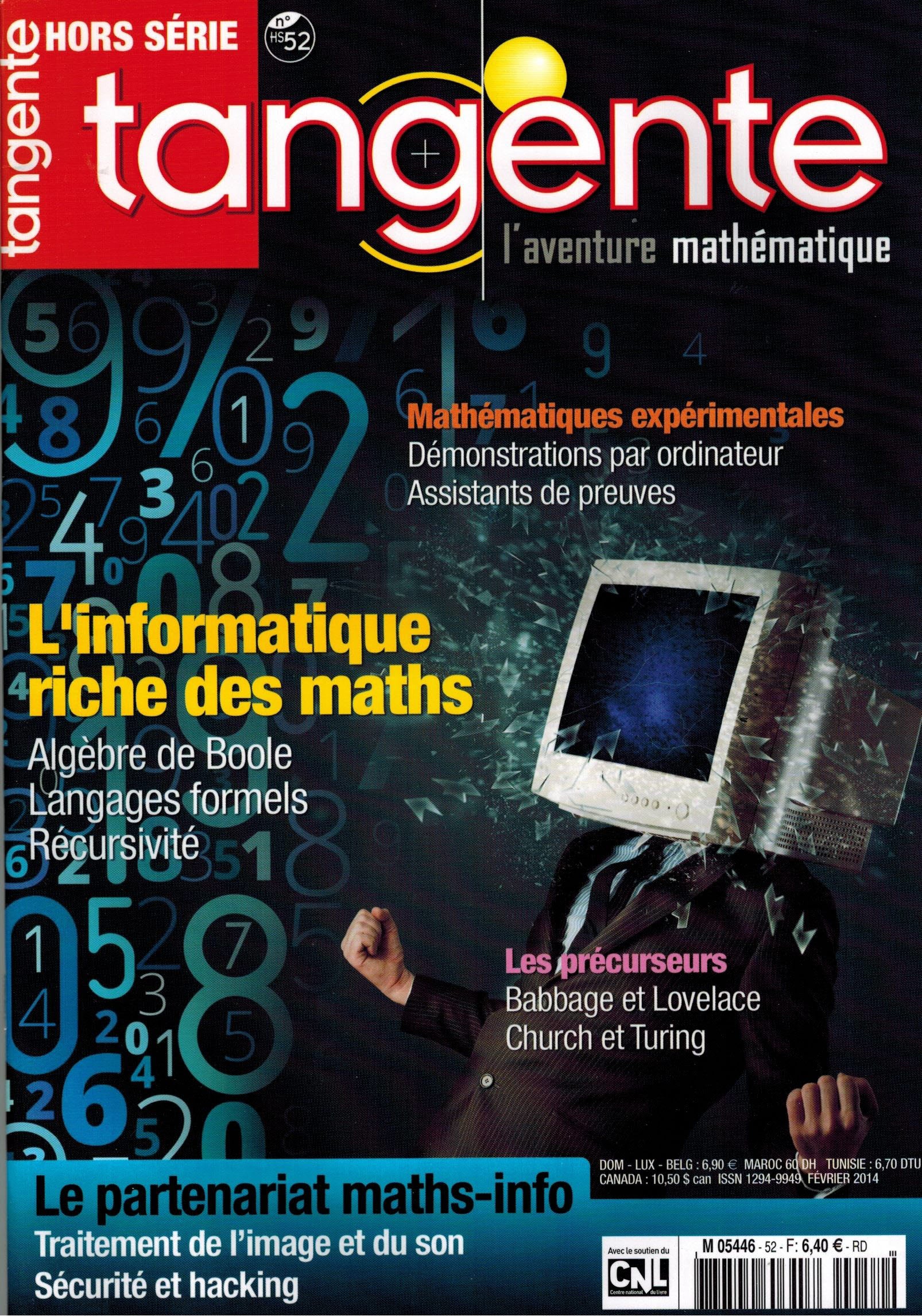 Couverture du magazine Tangente Hors-Série Thématique 52 -  L'informatique riche des maths