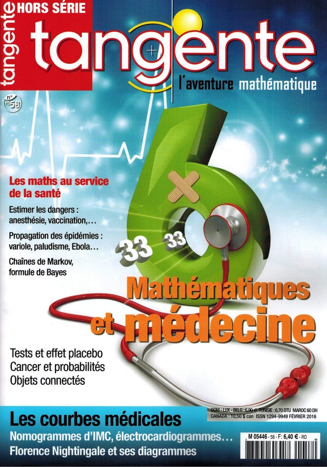 Couverture du magazine Tangente Hors-Série Thématique 58 - Mathématiques et médecine