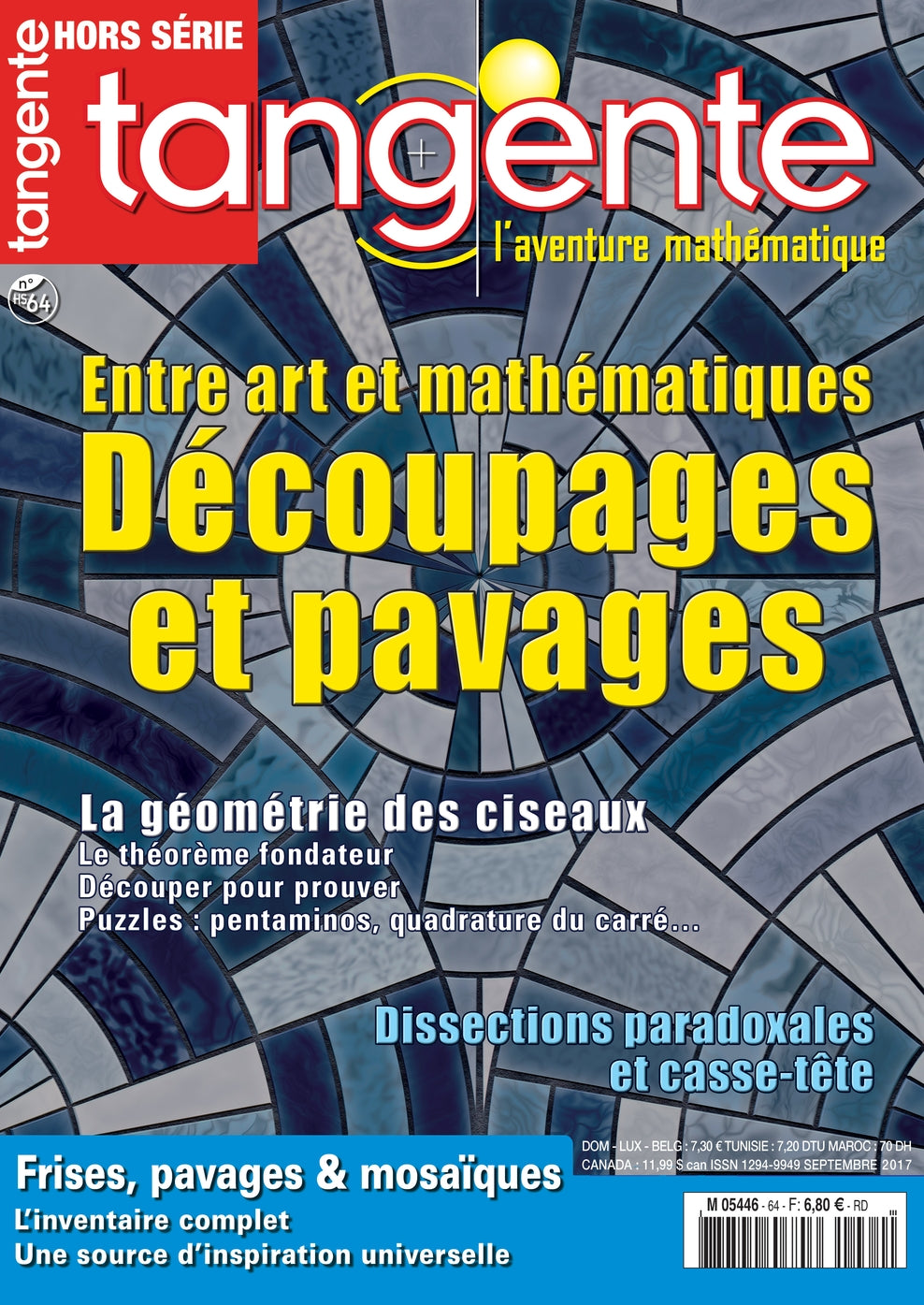 Couverture du magazine Tangente Hors-Série Thématique 64 - Découpage et pavages