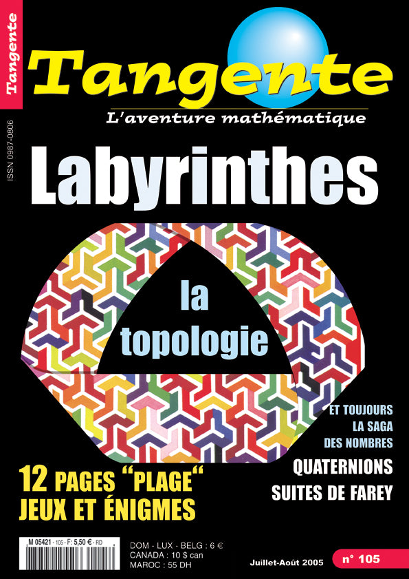 Couverture du magazine Numéro 105 Tangente magazine - Labyrinthes