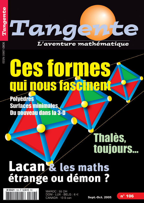Couverture du magazine Numéro 106 Tangente magazine - Ces formes qui nous fascinent