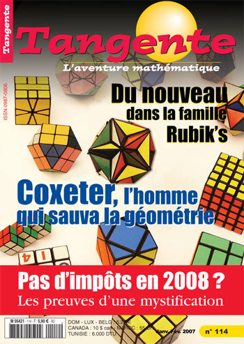 Couverture du magazine Numéro 114 Tangente magazine - Coxeter, l'homme qui sauva la géométrie