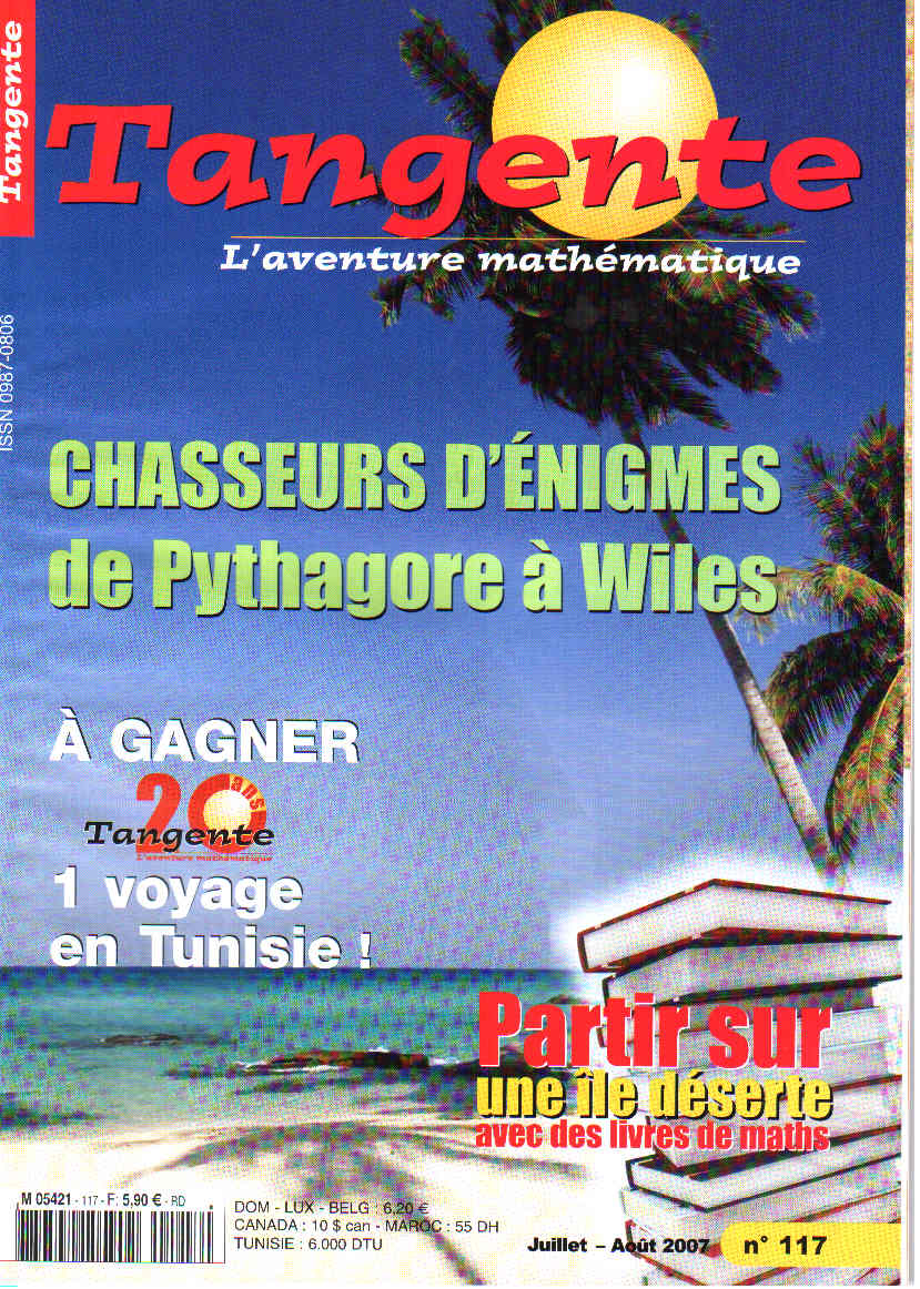 Couverture du magazine Numéro 117 Tangente magazine - Chasseurs d'énigmes de Pythagore à Wiles