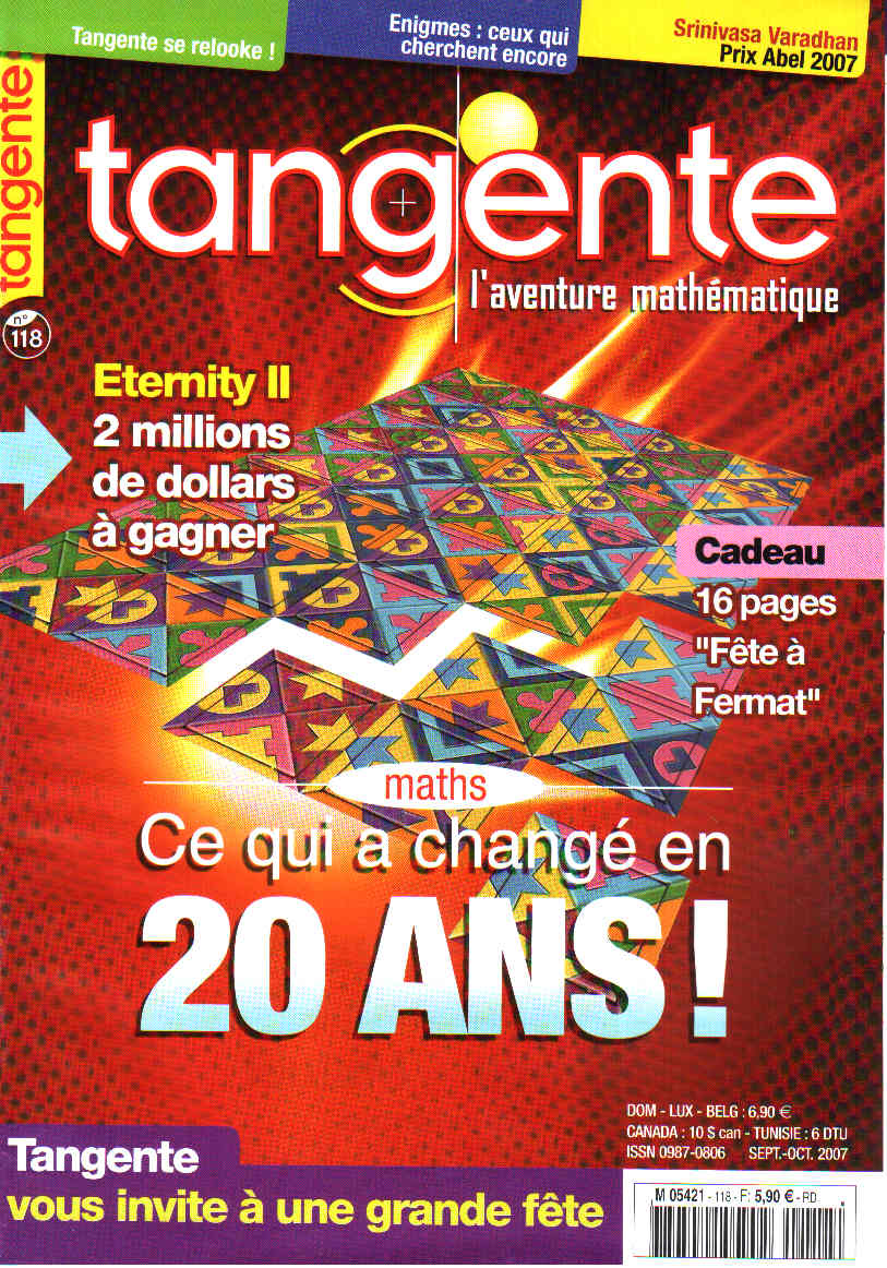 Couverture du magazine Numéro 118 Tangente magazine - 20 ans !