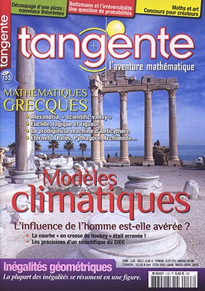 Couverture du magazine Numéro 133 Tangente magazine - Modèles climatiques