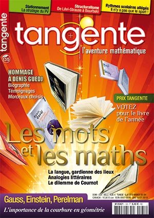 Couverture du magazine Numéro 135 Tangente magazine - Les mots et les maths