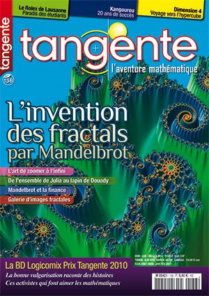 Couverture du magazine Numéro 138 Tangente magazine - L'invention des fractales par Mandelbrot