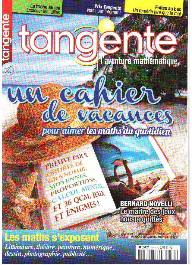 Couverture du magazine Numéro 141 Tangente magazine - Un cahier de vacances
