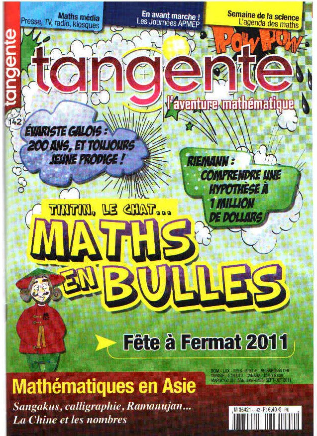 Couverture du magazine Numéro 142 Tangente magazine - Maths en bulles