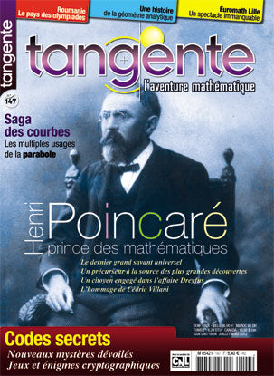 Couverture du magazine Numéro 147 Tangente magazine -  Henri Poincaré