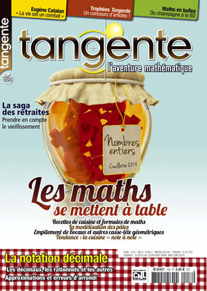 Couverture du magazine Numéro 158 Tangente magazine -  Les maths se mettent à table