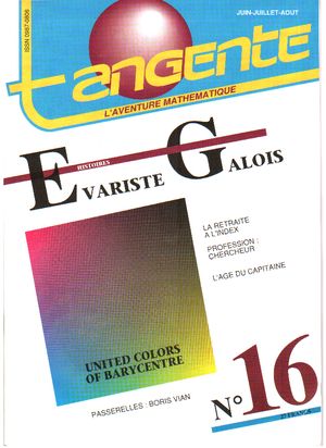 Couverture du magazine Numéro 16 Tangente magazine -  Évariste Galois
