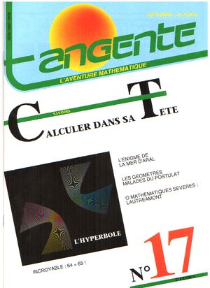 Couverture du magazine Numéro 17 Tangente magazine -  Calculer dans sa tête