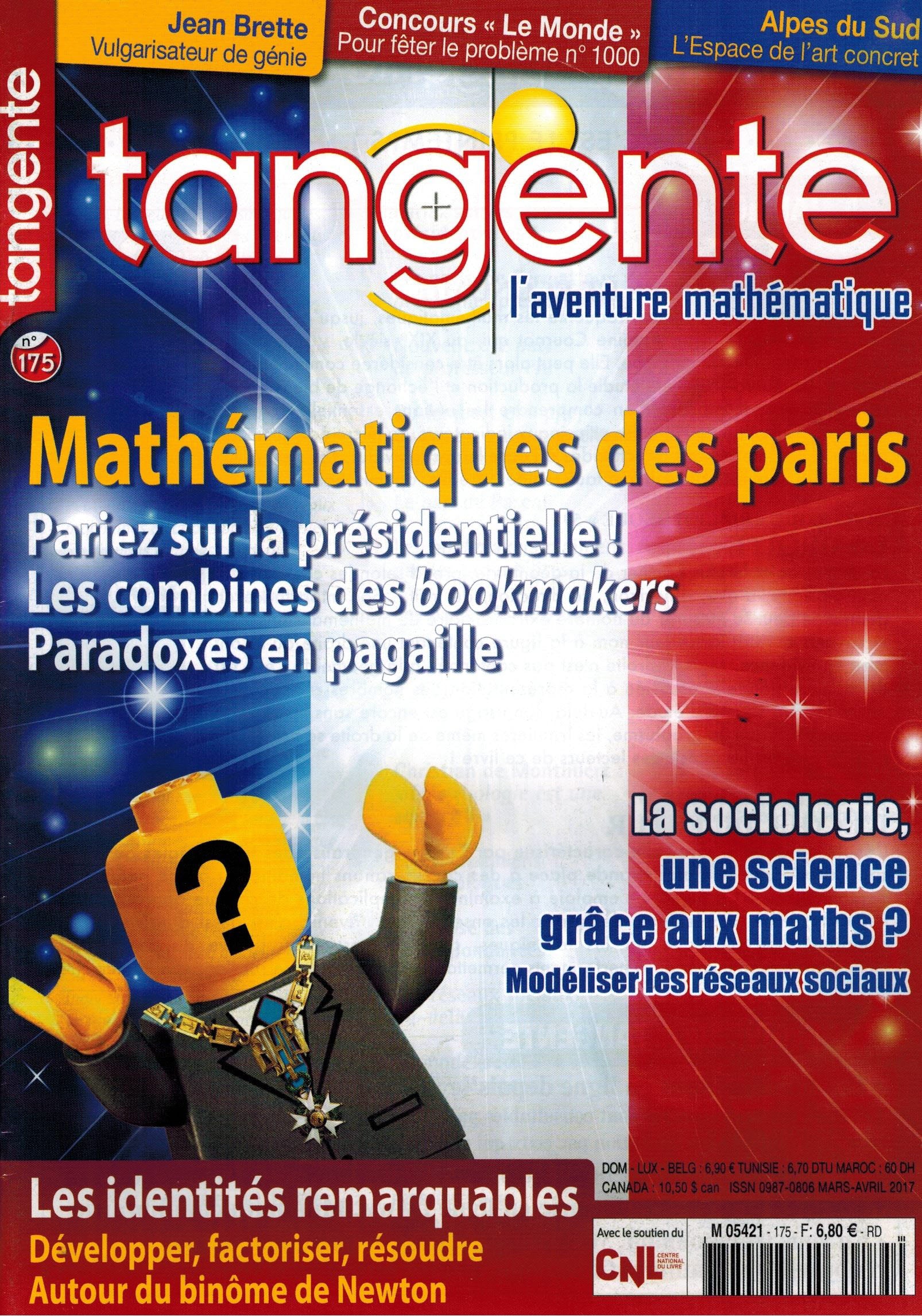 Couverture du magazine Numéro 175 Tangente magazine - Les identités remarquables