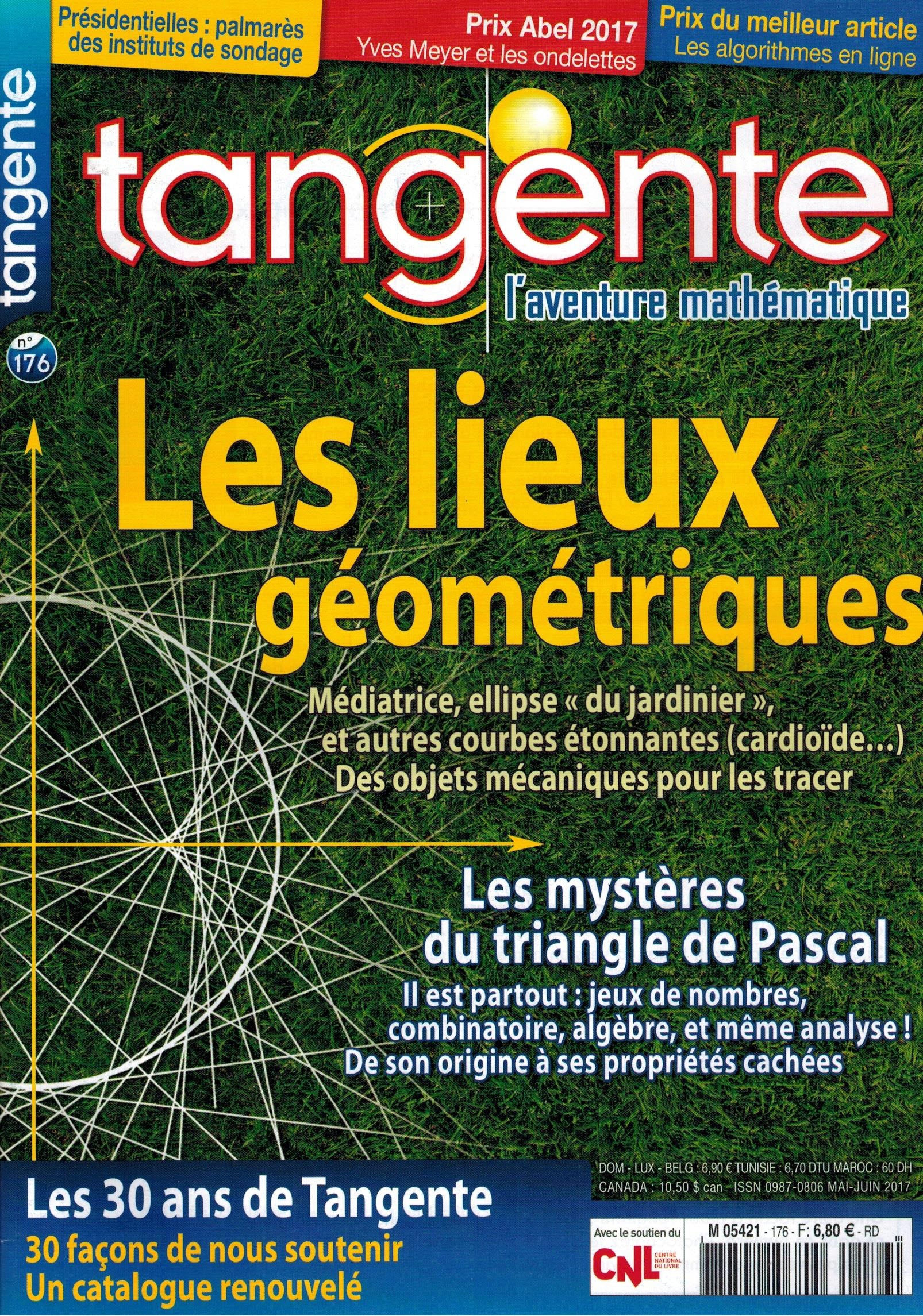 Couverture du magazine Numéro 176 Tangente magazine - Les lieux géométriques