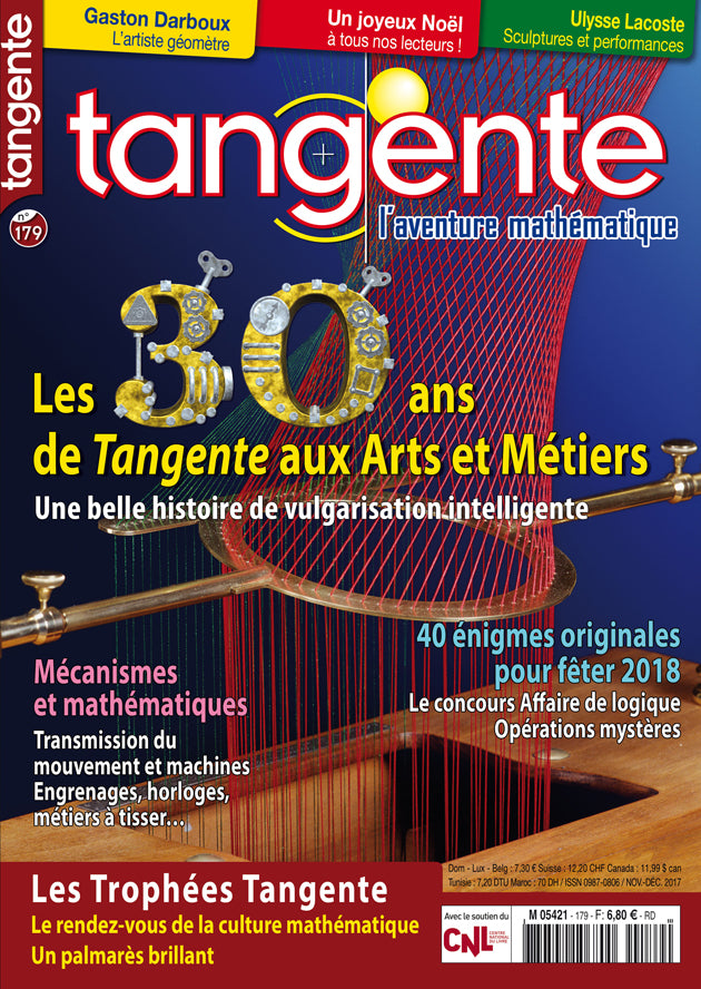 Couverture du magazine Numéro 179 Tangente magazine - Les 30 ans de tangente