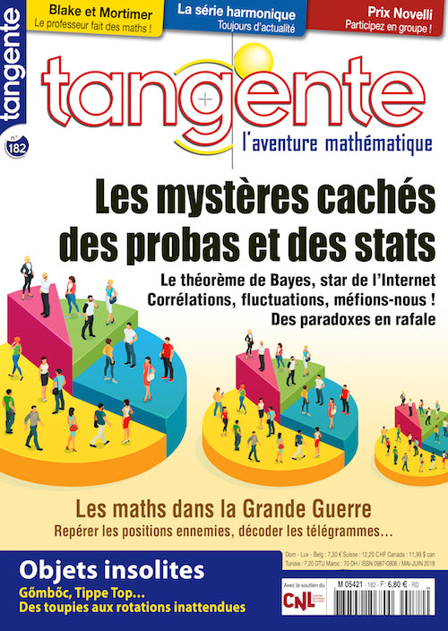 Couverture du magazine Numéro 182 Tangente magazine - Les mystères cachés des probas et des stats