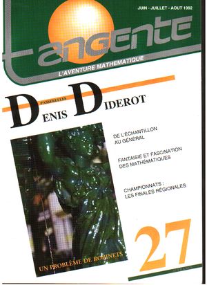 Couverture du magazine Numéro 27 Tangente magazine -  Denis Diderot