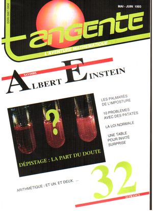 Couverture du magazine Numéro 32 Tangente magazine -  Albert Einstein