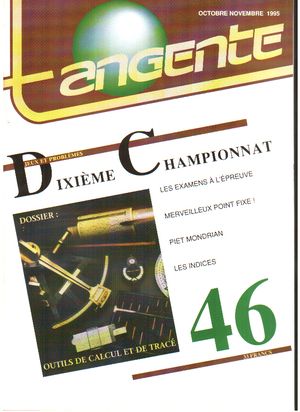 Couverture du magazine Numéro 46 Tangente magazine - Dixième championnat