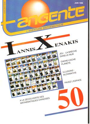 Couverture du magazine Numéro 50 Tangente magazine - Iannis Xenakis