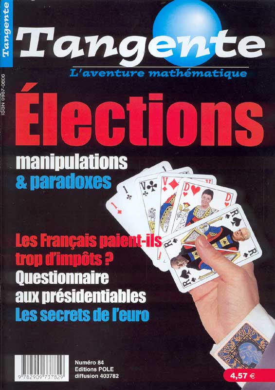 Couverture du magazine Numéro 84 Tangente magazine - Elections