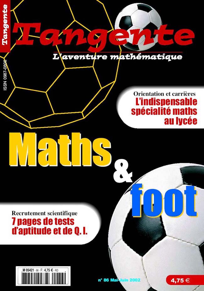Couverture du magazine Numéro 86 Tangente magazine - Maths & foot
