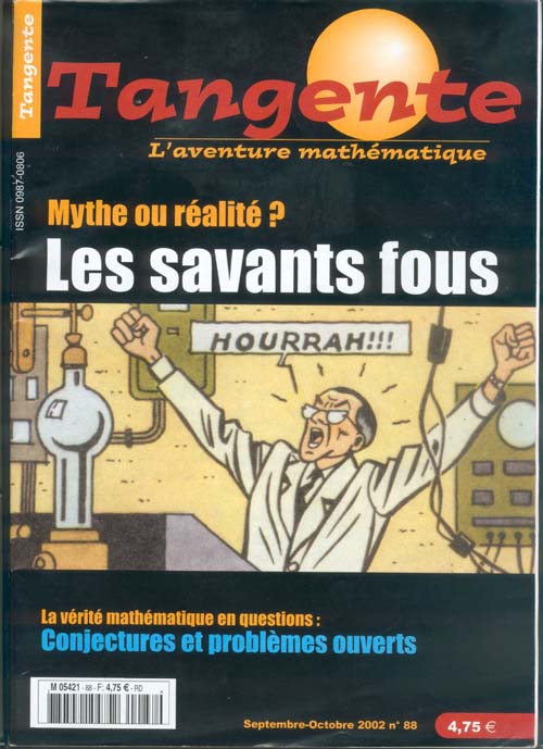Couverture du magazine Numéro 88 Tangente magazine - Les savants fous