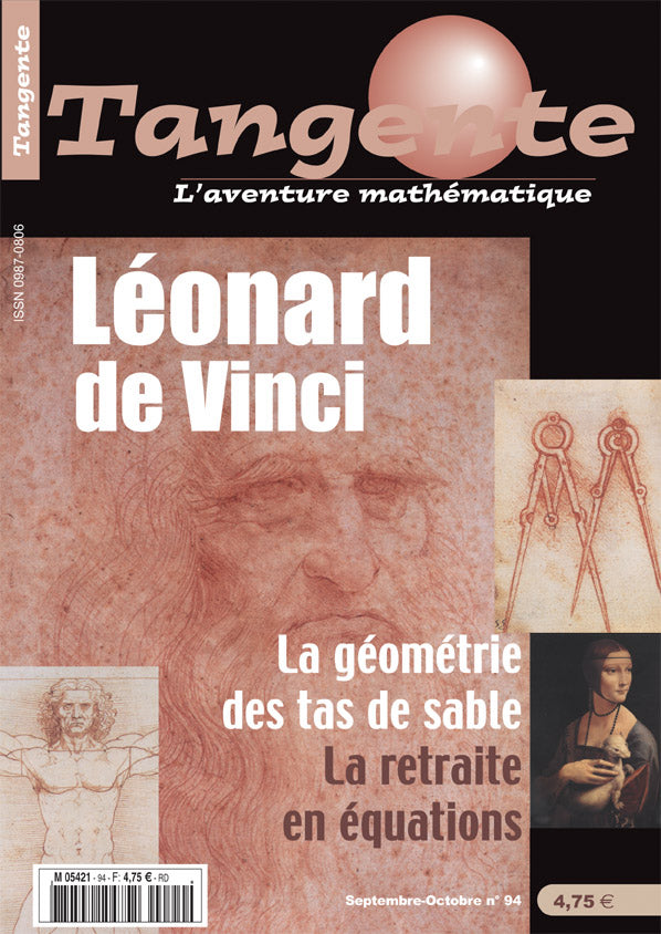 Couverture du magazine Numéro 94 Tangente magazine - Léonard de Vinci