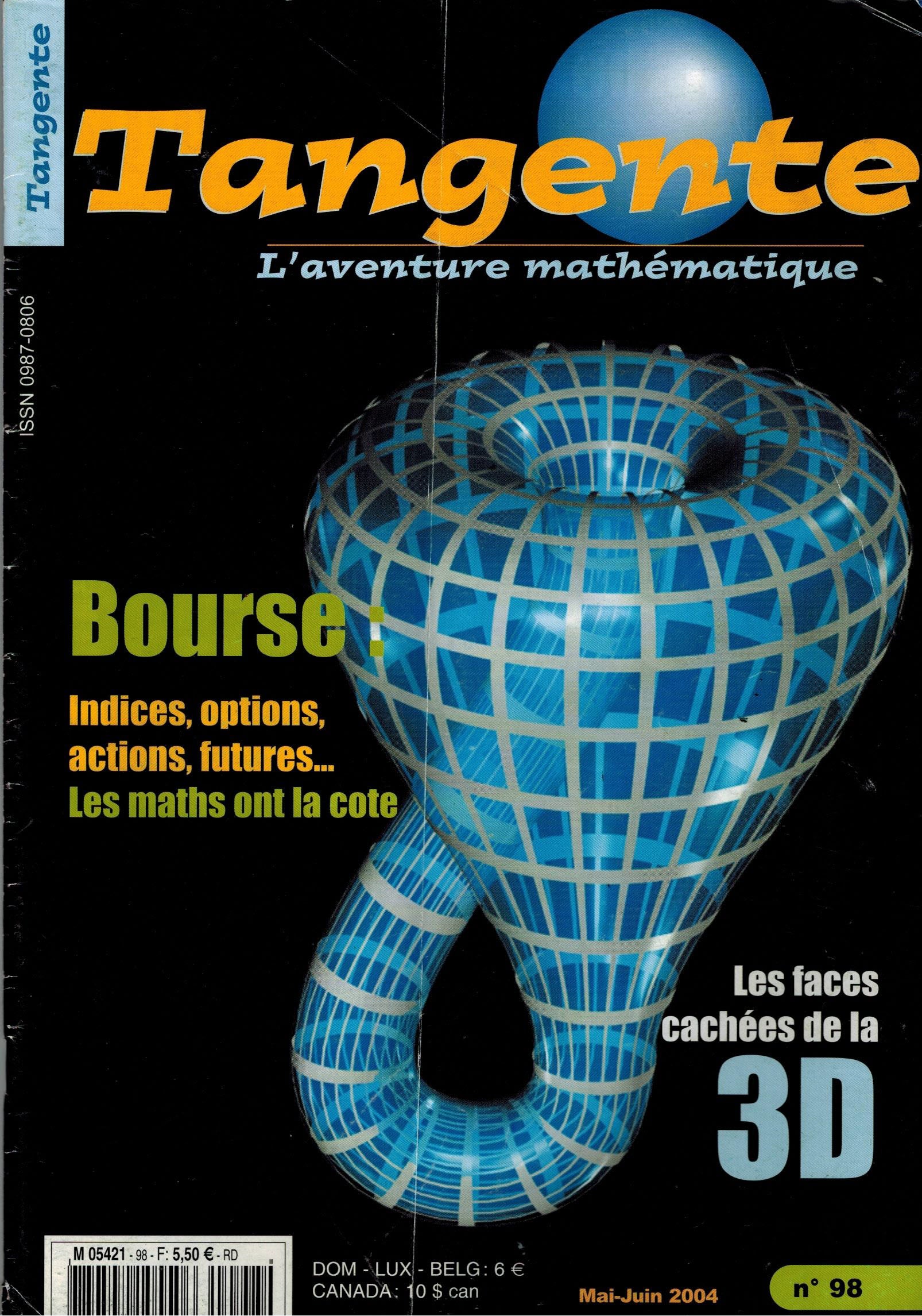 Couverture du magazine Numéro 98 Tangente magazine - Bourse